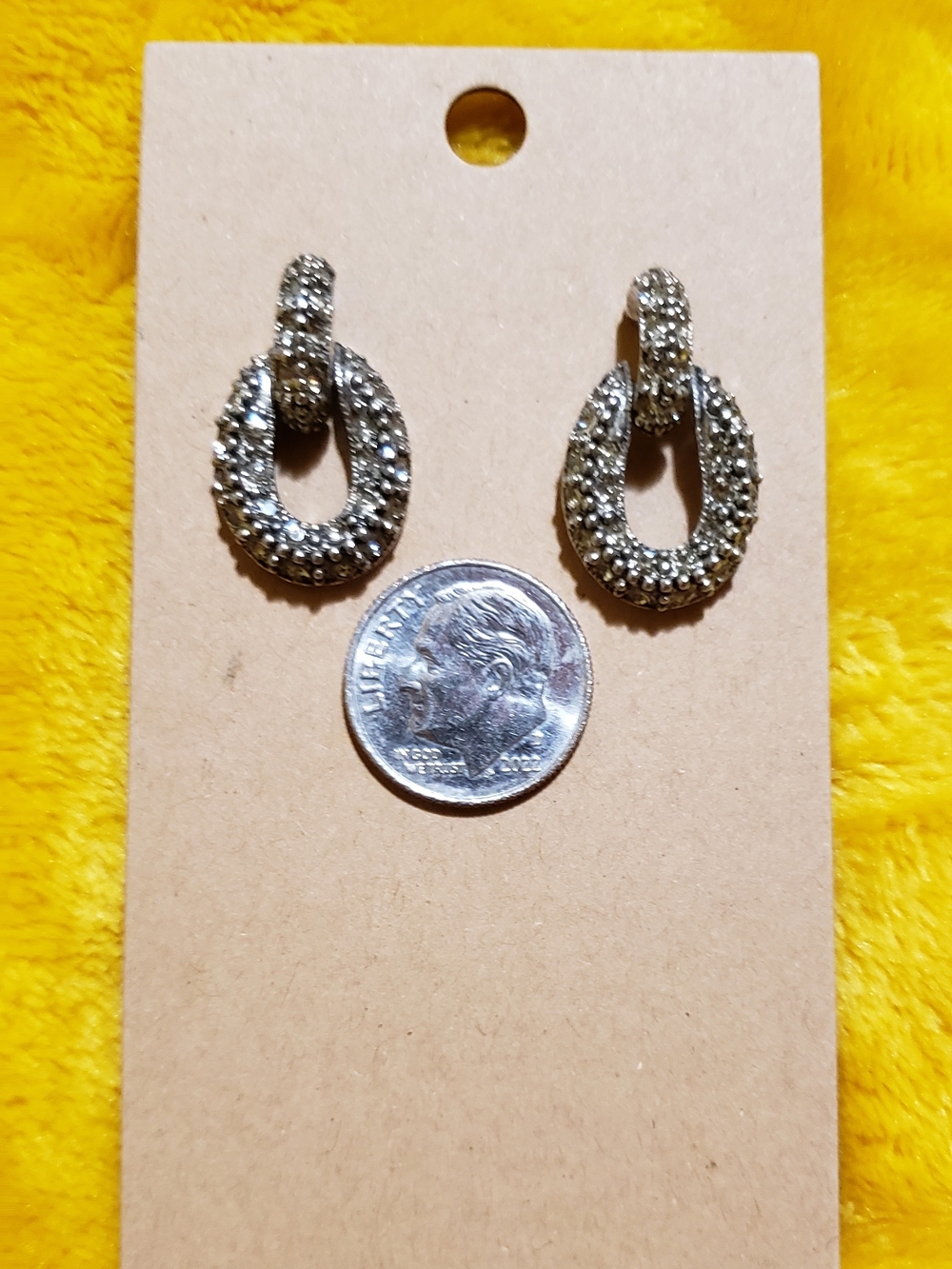 Pave Crystal Loop Earrings in Silver-Tone